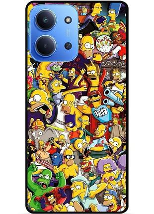 Чехол силиконовый бампер для xiaomi redmi 15c с рисунком стикеры симпсоны мультяшки simpsons