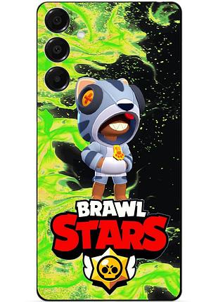 Силіконовий бампер чохол для samsung a17 з героєм бравл леон бродячий brawl
