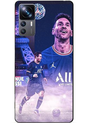 Чехол силиконовый бампер для xiaomi 12t с рисунком messi psg месси