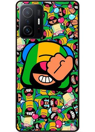 Силіконовий чохол бампер для xiaomi 11t pro стікери бравл леон brawl