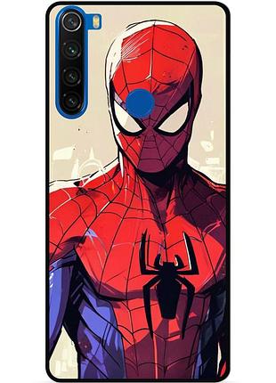 Силиконовый чехол бампер для xiaomi redmi note 8 с рисунком spider man человек паук