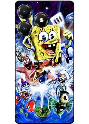 Силиконовый чехол бампер для zte blade a36 с картинкой губка боб sponge bob