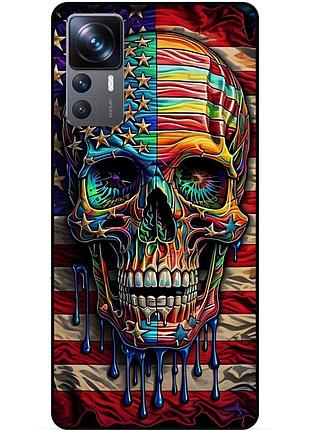 Силиконовый чехол для xiaomi 12t с рисунком скелет череп
