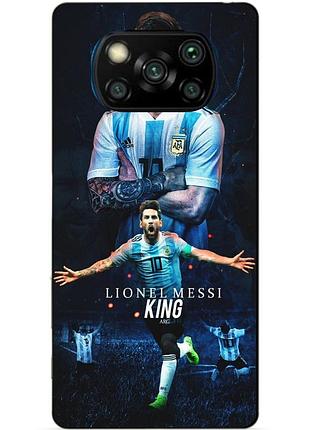 Силиконовый бампер чехол для xiaomi poco x3 с рисунком messi аргентина месси