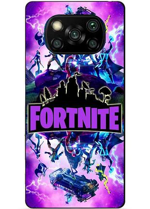 Силиконовый бампер чехол для xiaomi poco x3 с рисунком fortnite marvel фортнайт марвел