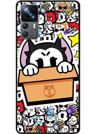 Силіконовий чохол бампер для xiaomi 12t стікери бравл кит brawl