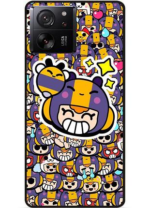 Силіконовий чохол бампер для xiaomi 13t стікери бравл беа brawl