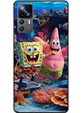 Силіконовий чохол бампер для xiaomi 12t pro з малюнком sponge bob губка боб
