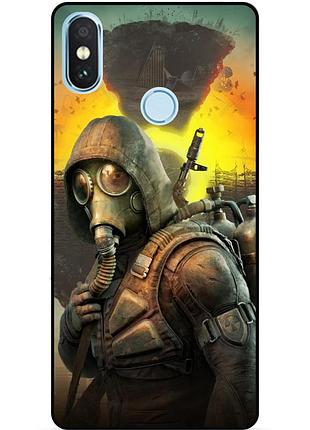 Силіконовий бампер чохол для xiaomi redmi note 6 pro з малюнком stalker сталкер
