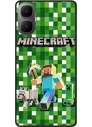 Силіконовий чохол бампер для infinix smart 10 стів minecraft кріпер майнкрафт