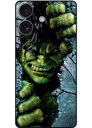 Чехол силиконовый бампер для iphone 17 с рисунком халк marvel hulk