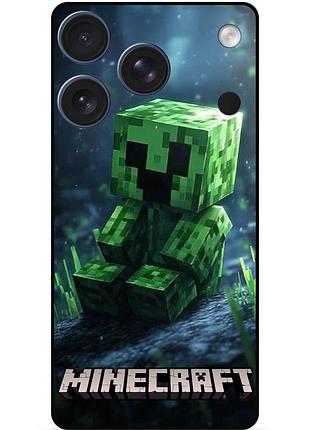 Силіконовий чохол бампер для iphone 17 pro стів minecraft кріпер майнкрафт