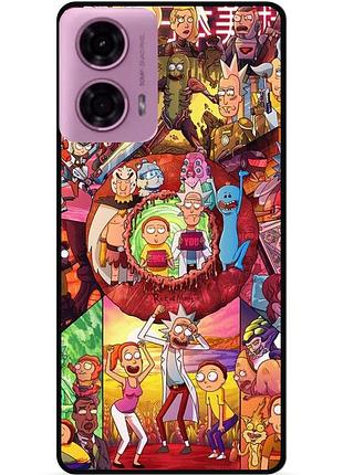 Силіконовий чохол бампер для motorola moto g85 5g з малюнком rick and morty рік і морті