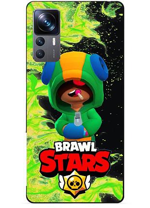 Чехол силиконовый бампер для xiaomi 12t pro с героем бравл леон brawl