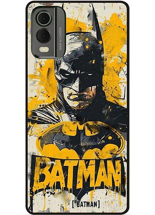 Чехол силиконовый бампер для nokia c32 с рисунком batman dc бэтмен