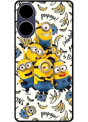 Силиконовый бампер чехол для oppo a98 с рисунком minion миньоны