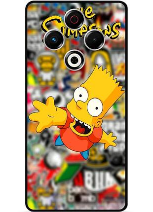 Чехол силиконовый бампер для tecno spark 30 (kl6) с рисунком симпсоны simpsons бард
