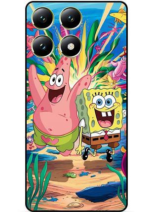 Силиконовый бампер чехол для motorola moto g86 5g с картинкой sponge bob губка боб