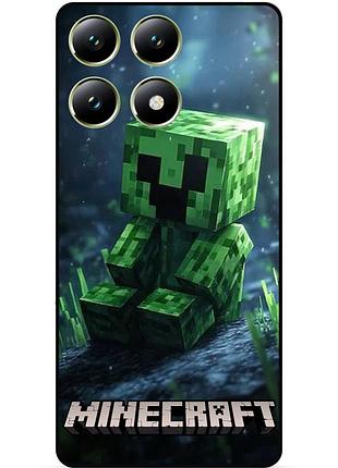 Силіконовий чохол бампер для motorola moto g86 5g стів minecraft кріпер майнкрафт
