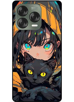 Силиконовый бампер чехол для zte nubia v70 design с рисунком аниме котик
