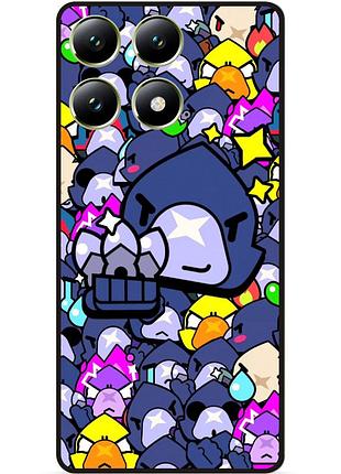 Силиконовый бампер чехол для zte blade a56 стикеры бравл ворон brawl