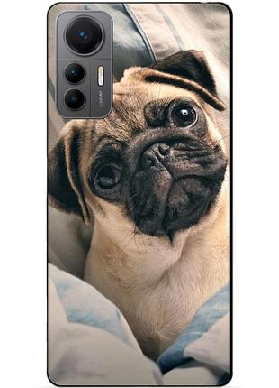 Силіконовий чохол бампер для xiaomi 12 lite з малюнком фото мопс