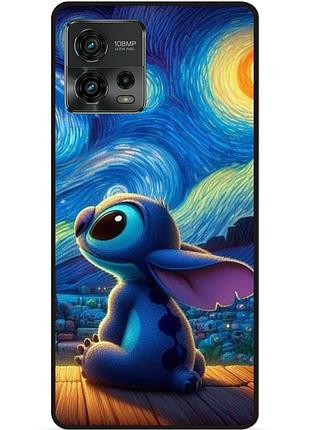 Силиконовый бампер чехол для motorola moto g72 stitch лило и стич
