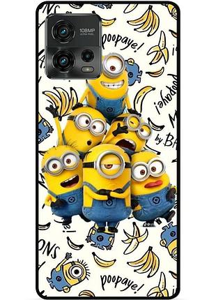 Силиконовый бампер чехол для motorola moto g72 с рисунком minion миньоны
