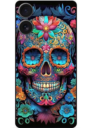 Силиконовый чехол бампер для huawei honor 400 с картинкой череп скелет