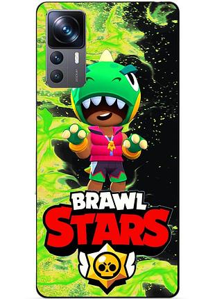 Силіконовий бампер чохол для xiaomi 12t з героєм бравл леон динозавр brawl