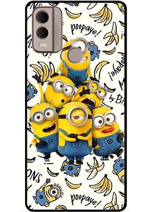 Силиконовый бампер чехол для nokia c22 с рисунком minion миньоны