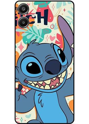 Силиконовый бампер чехол для samsung a05 с рисунком stitch стич