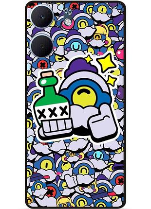 Силиконовый бампер чехол для oppo a5x стикеры бравл барли brawl