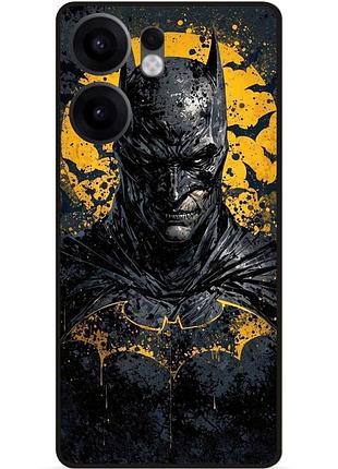 Чехол силиконовый бампер для oppo reno 13f с рисунком бэтмен batman