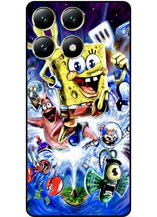 Силиконовый чехол бампер для zte blade a56 с картинкой губка боб sponge bob