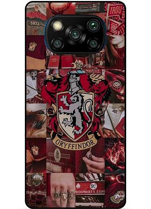 Силиконовый бампер чехол для xiaomi poco x3 с рисунком гриффиндор gryffindor гарри поттер harry potter