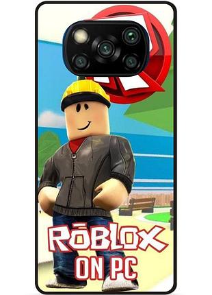 Силиконовый чехол для xiaomi poco x3 с картинкой роблокс roblox