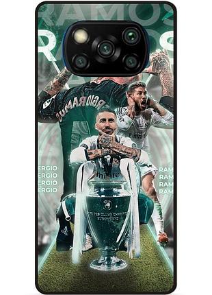 Чехол силиконовый бампер для xiaomi poco x3 с рисунком серхио рамос sergio ramos