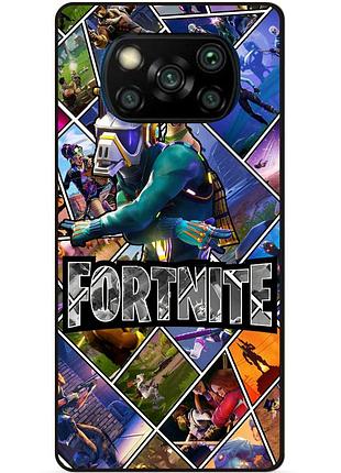 Силіконовий чохол бампер для xiaomi poco x3 з картинкою фортнайт fortnite