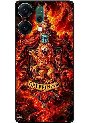 Силиконовый бампер чехол для oppo reno 14 с рисунком гриффиндор gryffindor гарри поттер harry potter