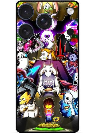 Силиконовый чехол бампер для iphone 17 pro с рисунком андертейл undertale
