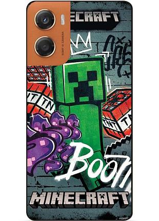 Силіконовий чохол бампер для motorola moto g06 з малюнком майнкрафт minecraft