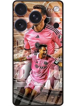 Силиконовый бампер чехол для iphone 17 pro с рисунком месси интер messi