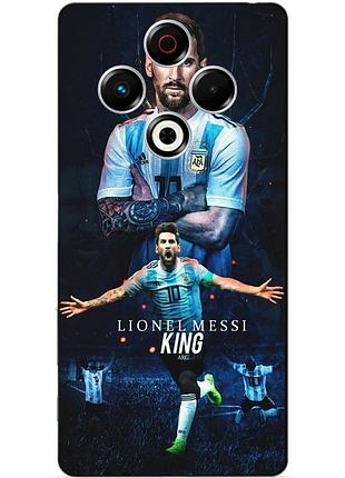 Чехол силиконовый бампер для tecno spark 30 (kl6) с рисунком messi аргентина месси