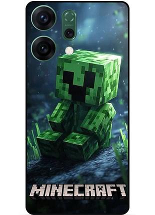 Силіконовий чохол бампер для oppo reno 14 стів minecraft кріпер майнкрафт