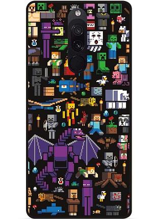 Силиконовый чехол бампер для xiaomi mi 9t / mi 9t pro с картинкой minecraft майнкрафт