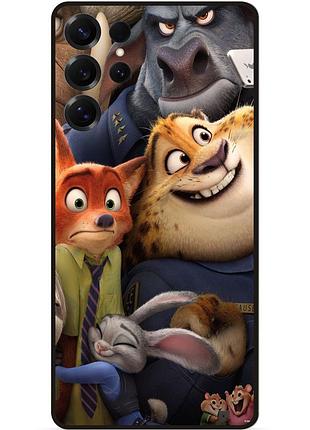 Силиконовый чехол бампер для samsung s24 ultra с рисунком zootopia зверополис