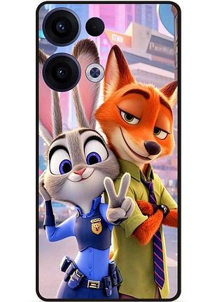 Силиконовый чехол бампер для oppo reno 13 зверополис джуди