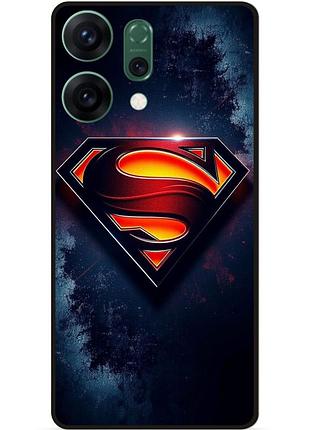 Чехол силиконовый бампер для oppo reno 14 с рисунком superman супермен
