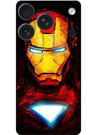 Чехол силиконовый бампер для iphone 17 pro max с рисунком marvel марвел железный человек iron man